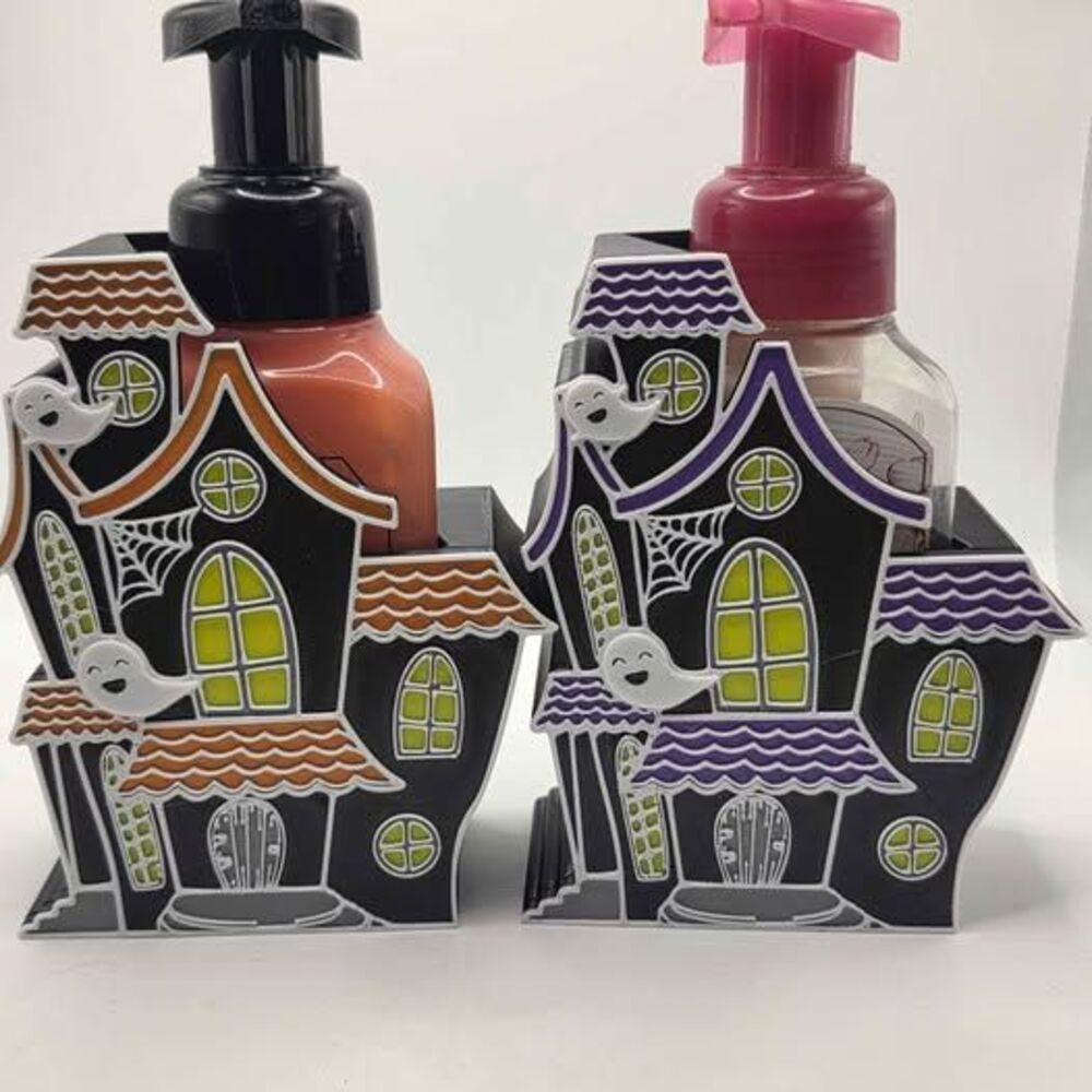 Spooky 3-D Printed Haunted House Foam Soap Dispenser Stand, Compatible with Bath